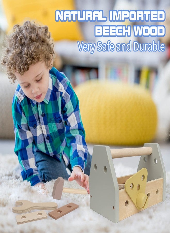 ليدر جوي مجموعة أدوات خشبية مونتيسوري من ليدر جوي، مجموعة ألعاب بناء تعليمية للأطفال الصغار، صندوق لعب، أدوات لعب لمرحلة ما قبل المدرسة، لعبة بناء خشبية (أصفر) - Image 3